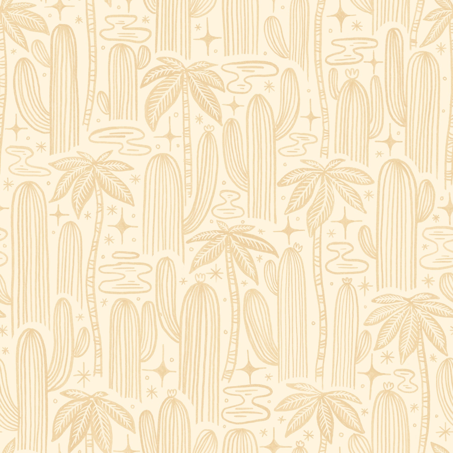Saguaro Starlight Offwhite white Wallpaper⁠