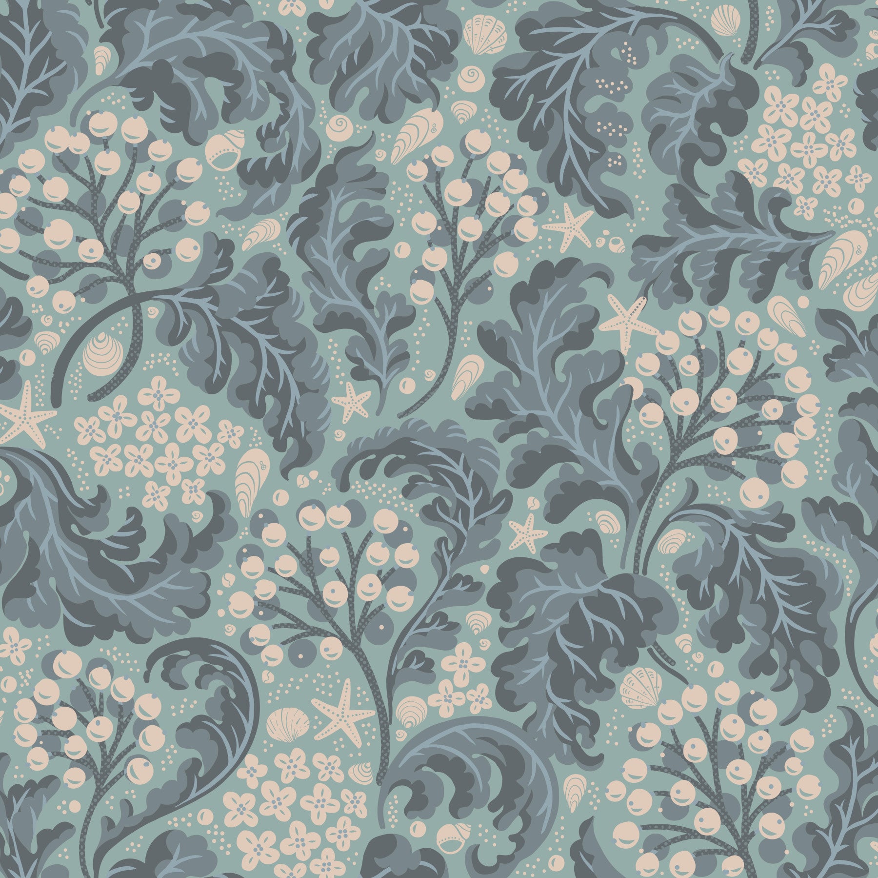 Sea Kale - Aquatic Turquoise Wallpaper⁠