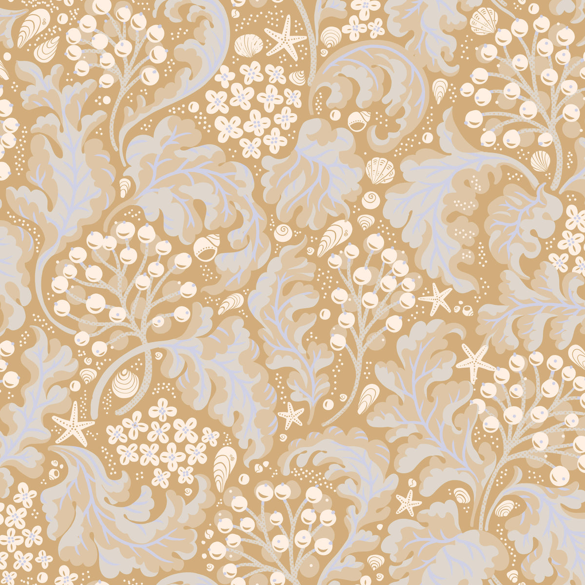 Sea Kale - Ochre Yellow Wallpaper⁠ in your room — zoomed
