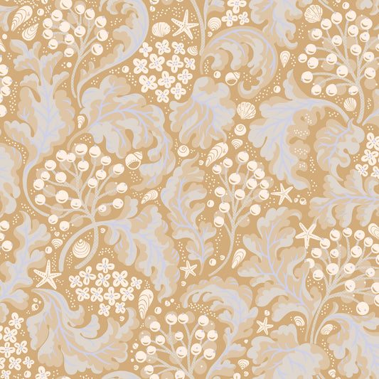 Sea Kale - Ochre Yellow Wallpaper⁠