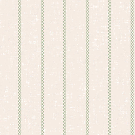 Tea Towel Stripe - Green Wallpaper⁠