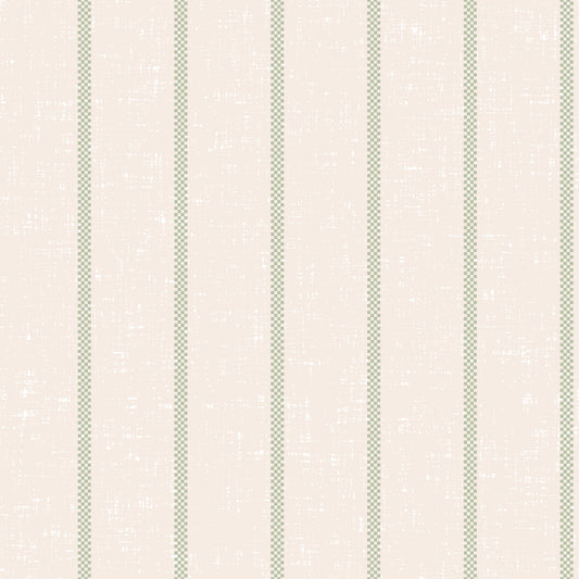 Tea Towel Stripe - Green Wallpaper⁠