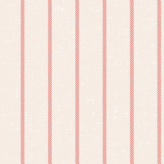 Tea Towel Stripe - Red  Wallpaper⁠