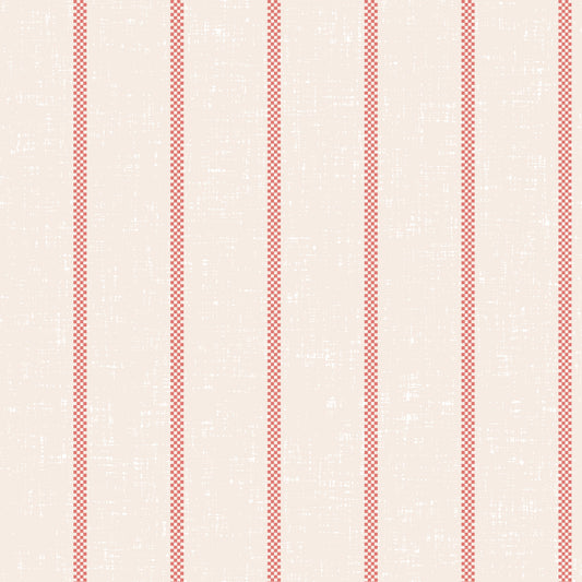 Tea Towel Stripe - Red  Wallpaper⁠