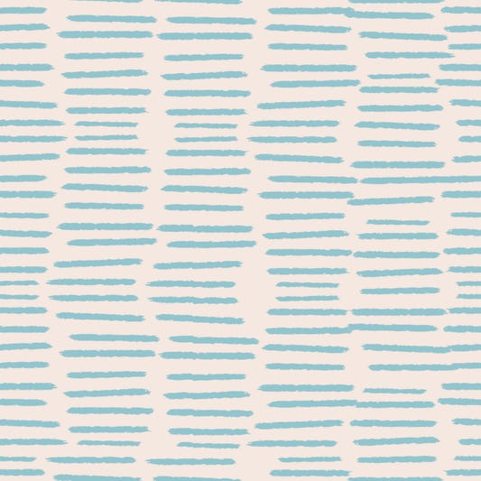 Organic Brush Strokes Pattern - Minimalist Boho Stripes Baby Blue  Wallpaper⁠