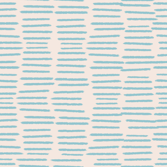 Organic Brush Strokes Pattern - Minimalist Boho Stripes Baby Blue  Wallpaper⁠