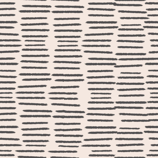 Organic Brush Strokes Pattern - Minimalist Boho Stripes Charcoal  Wallpaper⁠