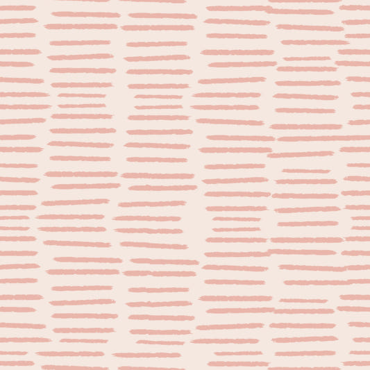 Organic Brush Strokes Pattern - Minimalist Boho Stripes Pink  Wallpaper⁠
