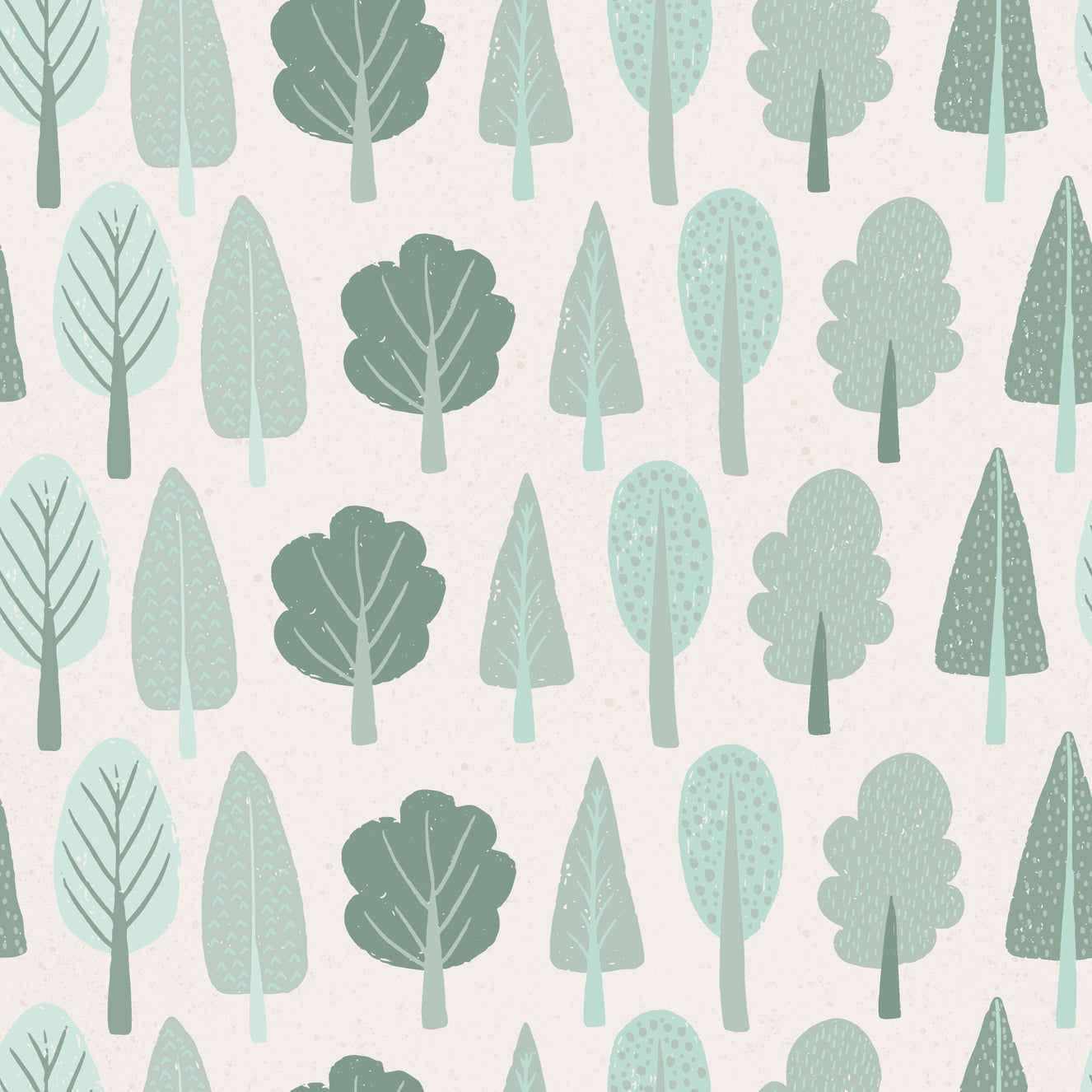 Minimalist Trees in Soft Green Enchanted Woodland Wallpaper⁠