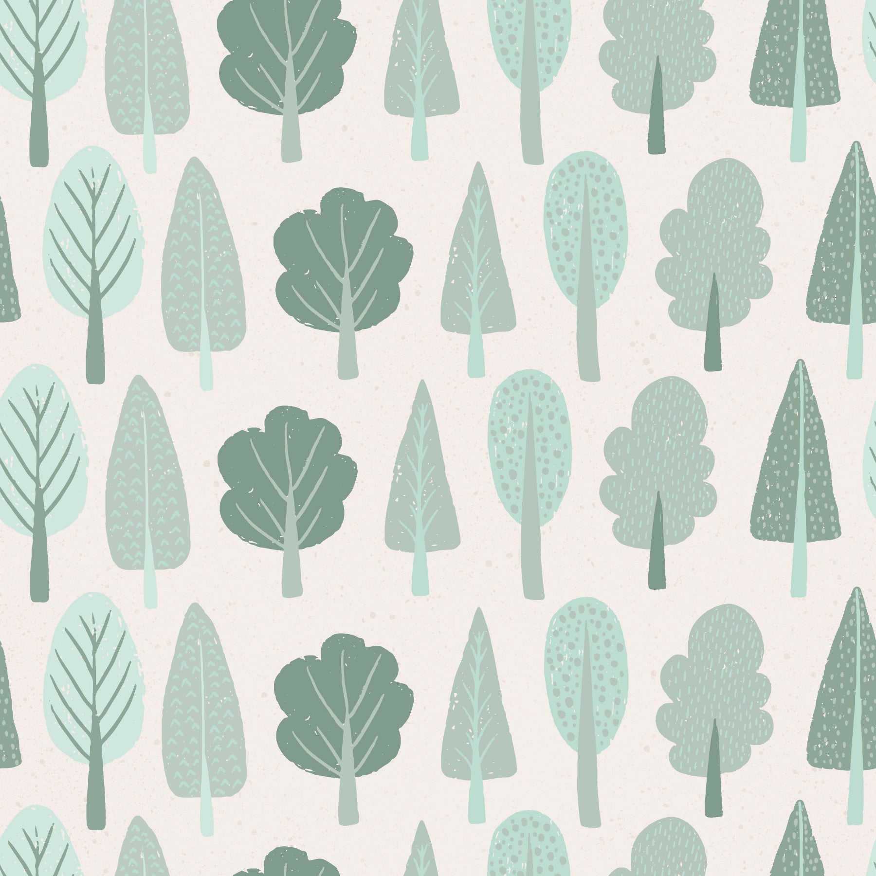 Minimalist Trees in Soft Green Enchanted Woodland Wallpaper⁠