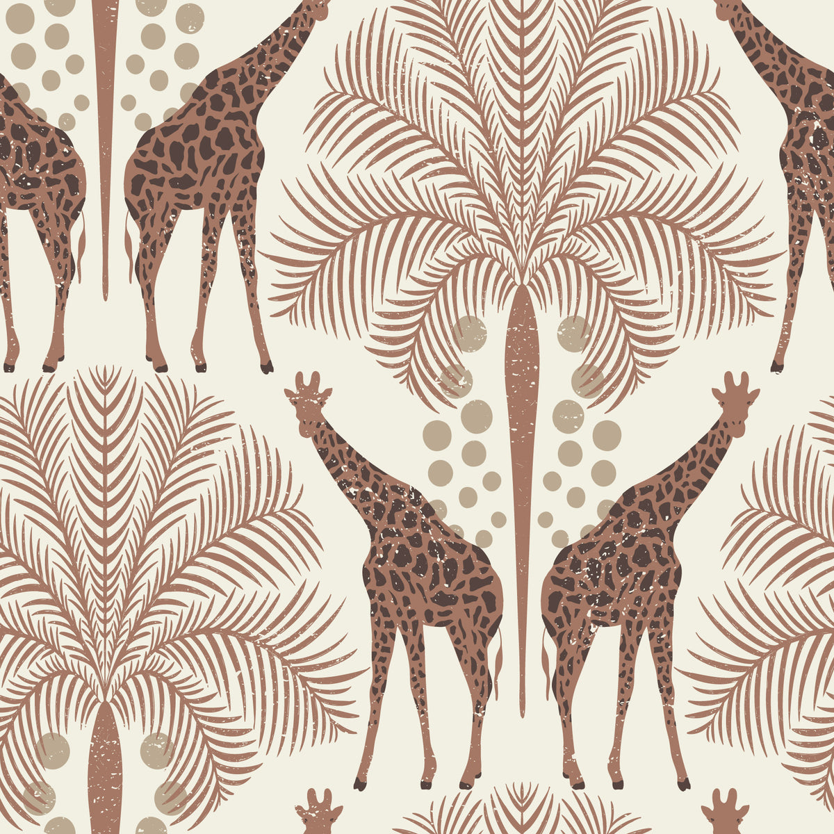 Safari Giraffe in Mocha Mousse Wallpaper⁠