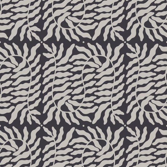 Organic Taupe Ferns Wallpaper⁠