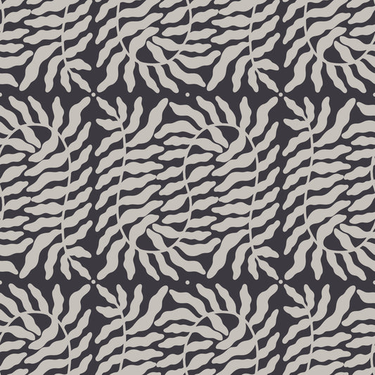Organic Taupe Ferns Wallpaper⁠