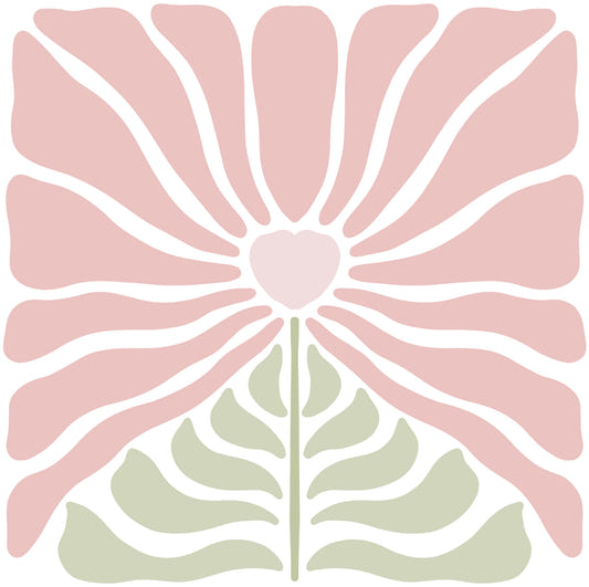 Groovy Flowers in Pink and Green Wallpaper⁠