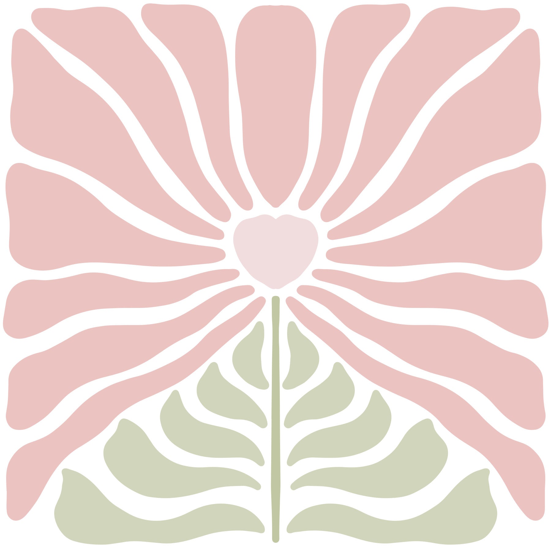 Groovy Flowers in Pink and Green Wallpaper⁠