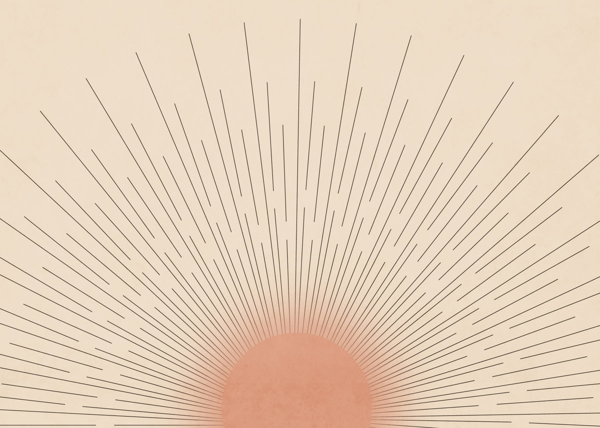 Mid-Century Sun Wall Mural in your room — zoomed