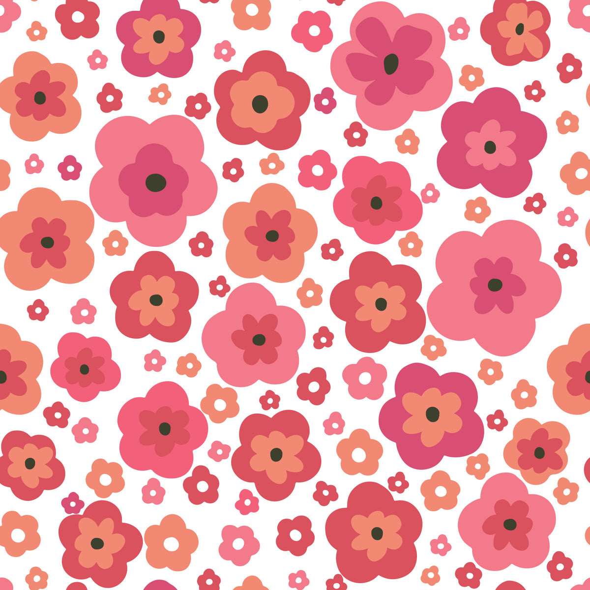 Happy Retro Blooms Wallpaper⁠