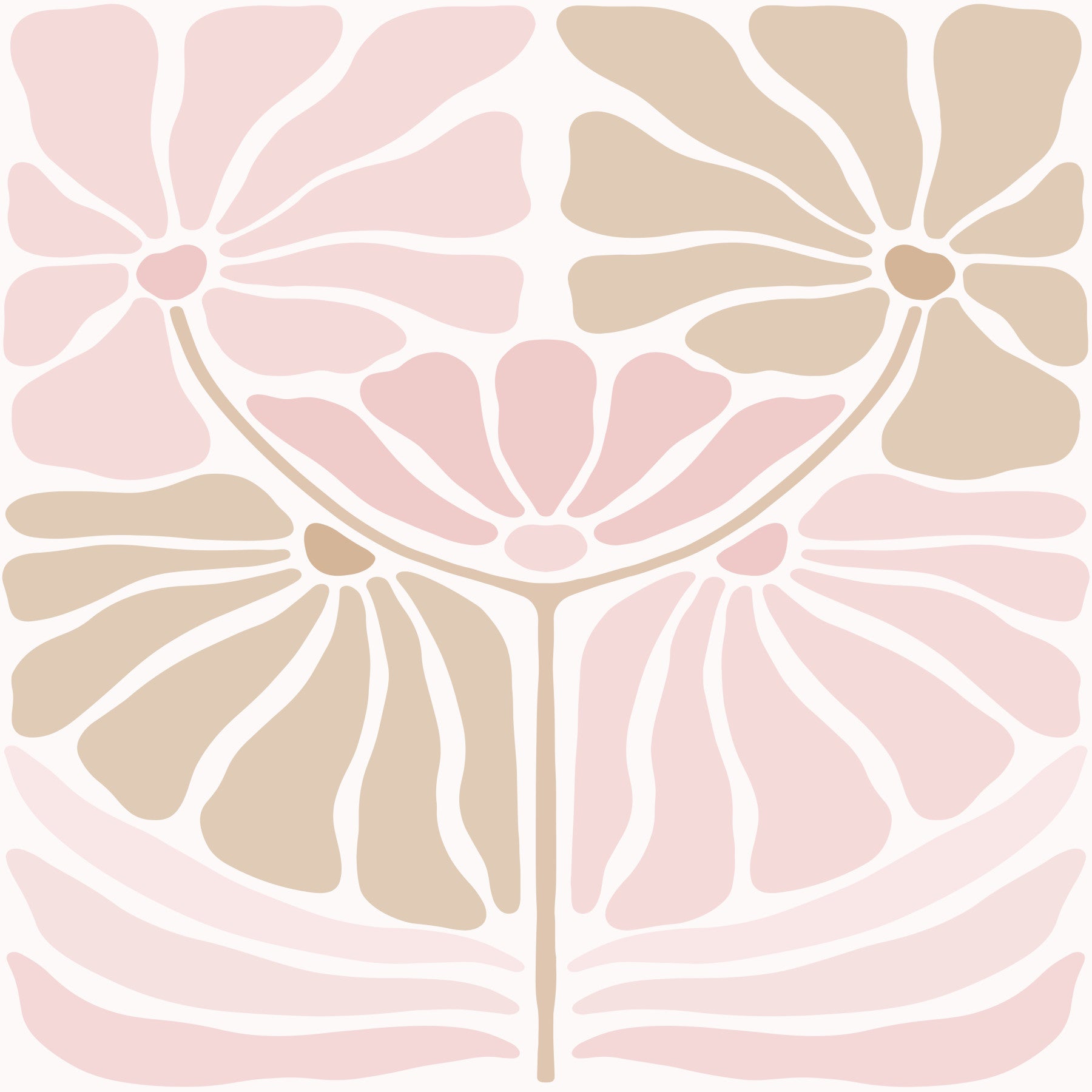Retro Blush Blooms Wallpaper⁠