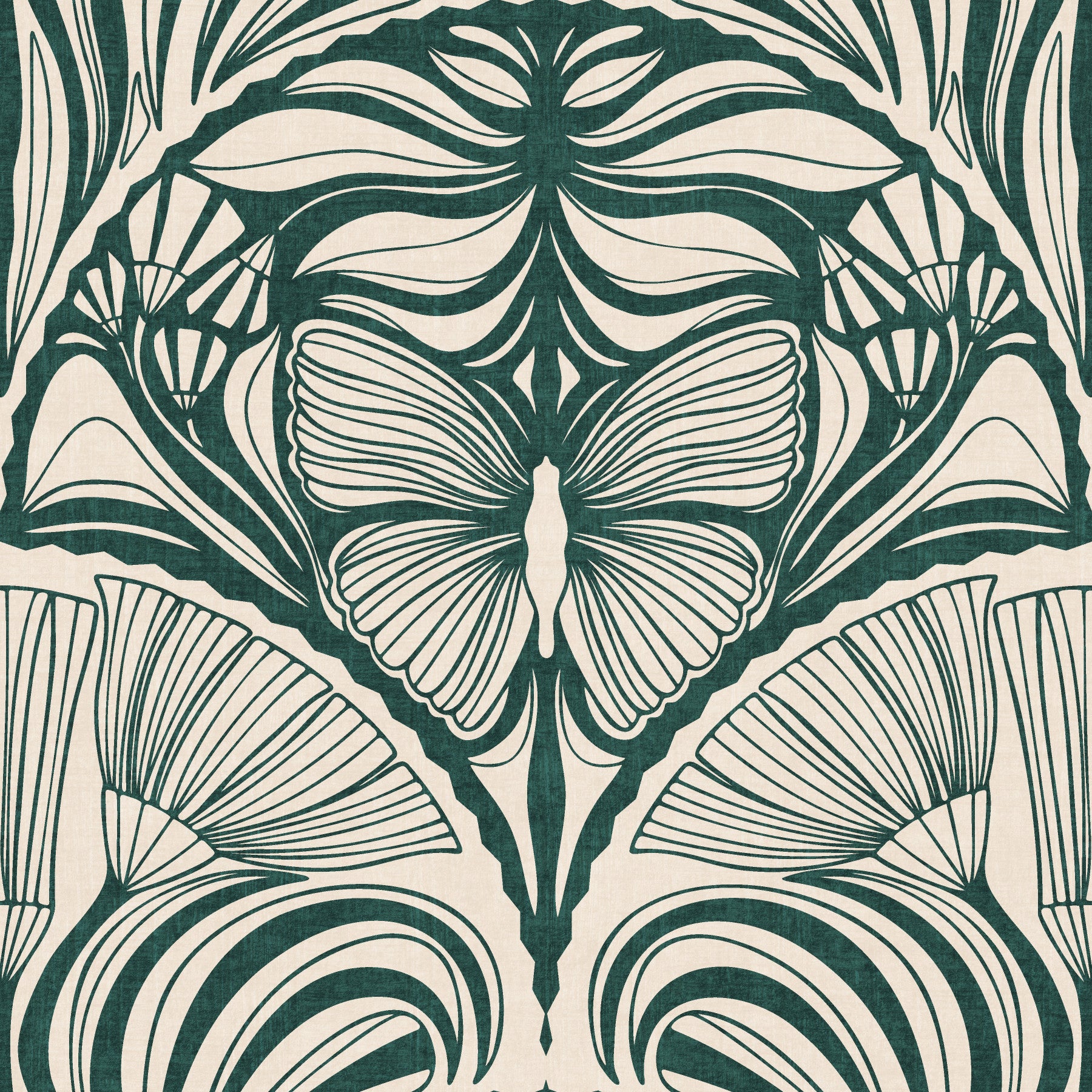 Gatsby Fan Glamour Deco Statement In Emerald Green Wallpaper⁠ in your room — zoomed