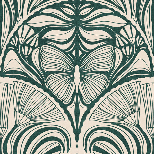 Gatsby Fan Glamour Deco Statement In Emerald Green Wallpaper⁠