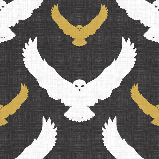 Rustic Owl Flock Gray Wallpaper⁠