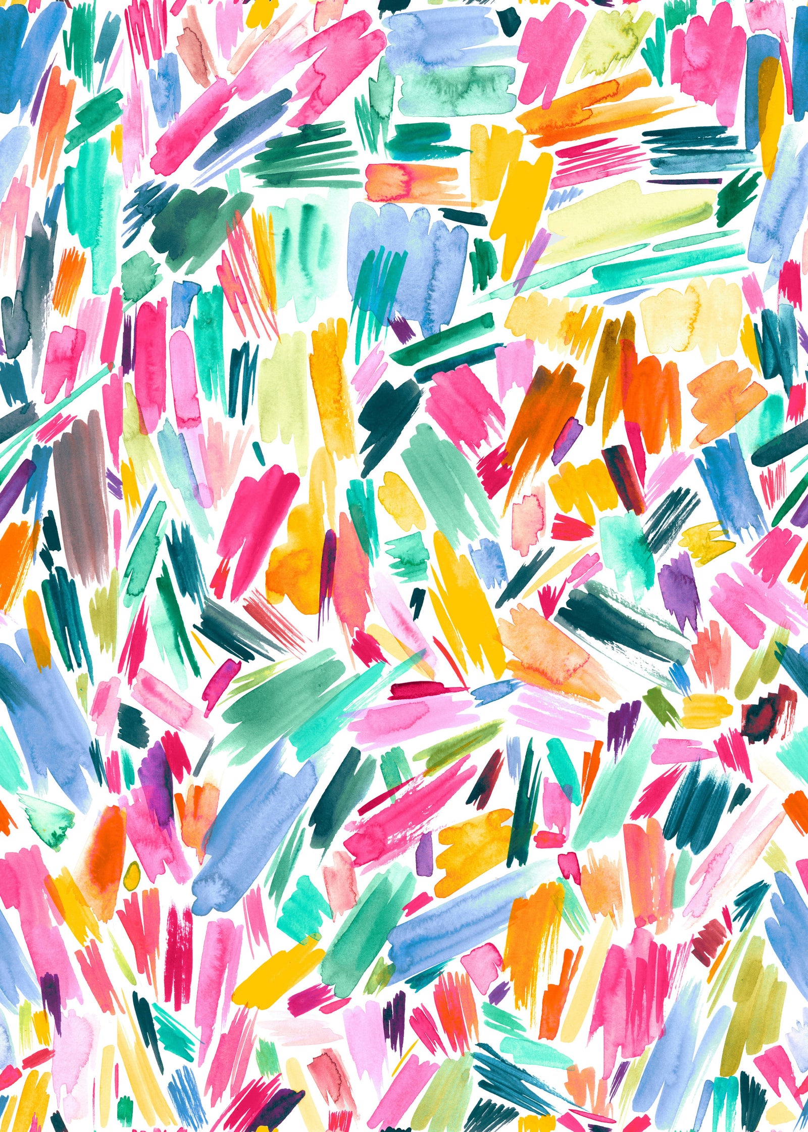 Abstract Artistic Brushstrokes Colorful Wall Mural