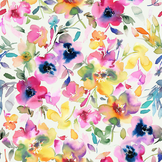 Artistic Fresh Summer Floral  Wallpaper⁠