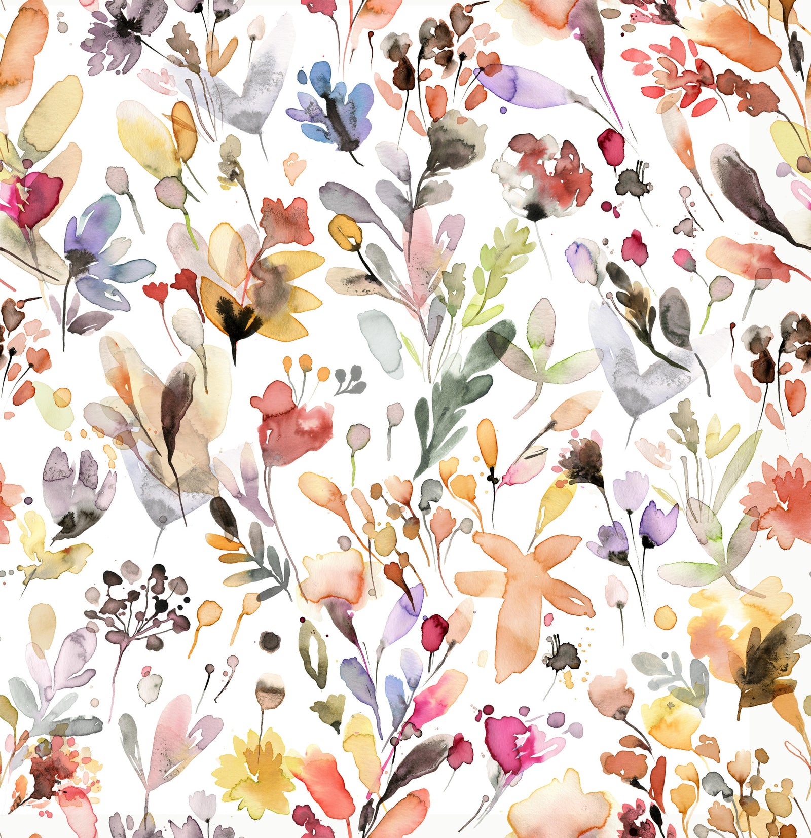 Artsy Ink Wild Flowers Nature Wallpaper⁠