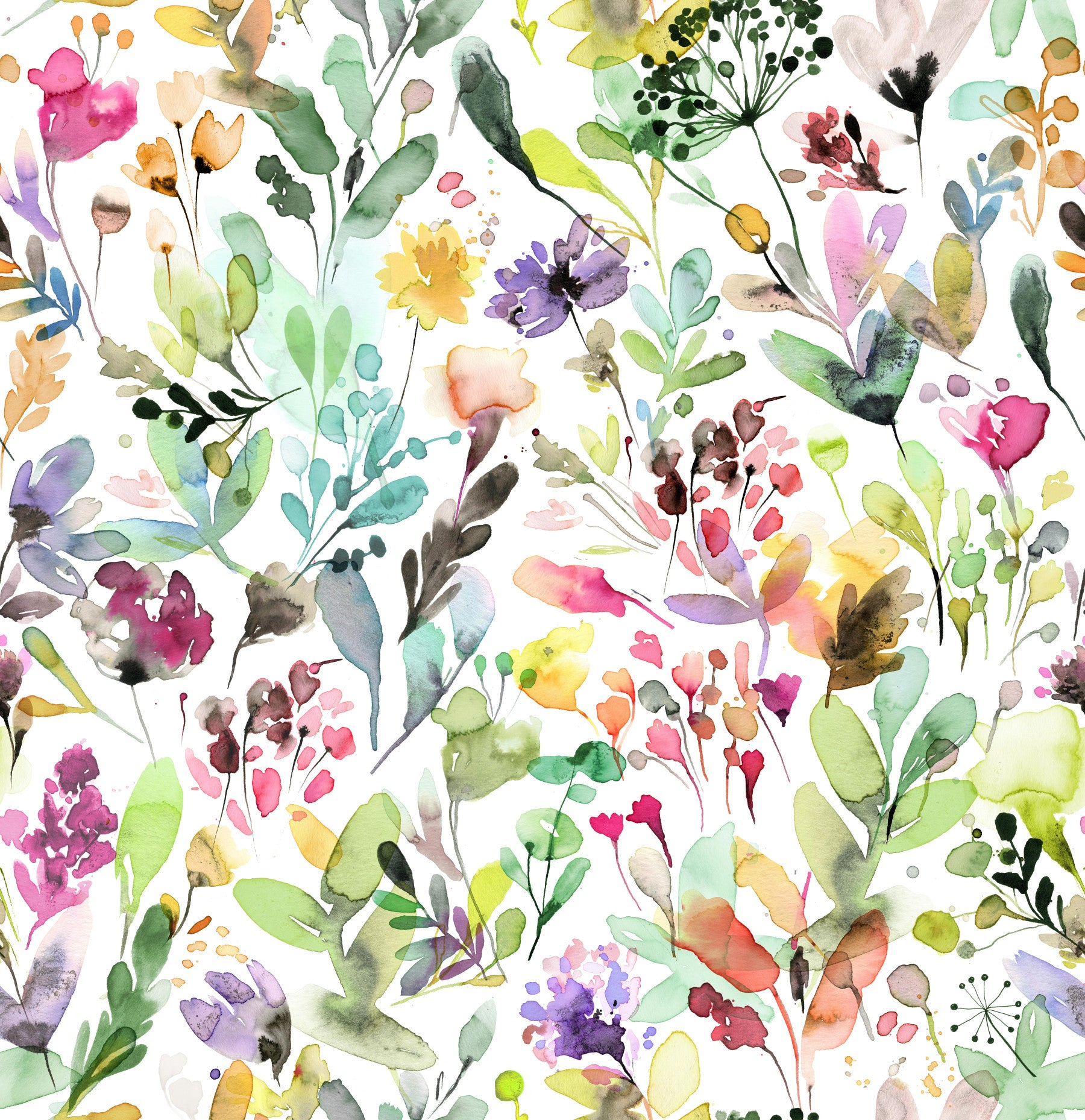 Artsy Wild Garden Nature Green Wallpaper⁠