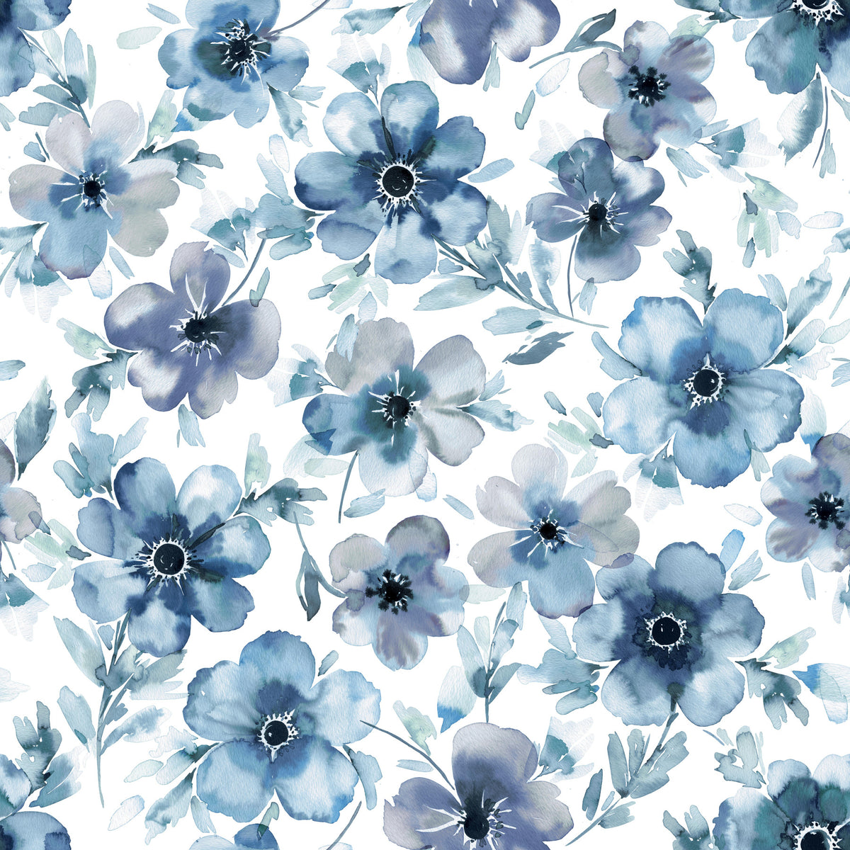 Blue Flowers Anemones  Wallpaper⁠ in your room — zoomed