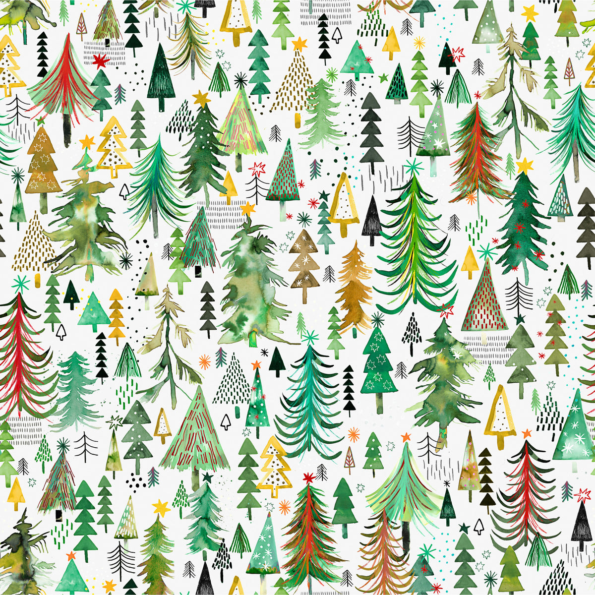 Colorful Christmas Trees Green Wallpaper⁠ in your room — zoomed
