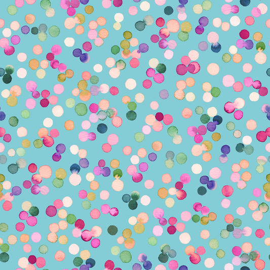 Confetti Festive Colorful Dots Blue Wallpaper⁠