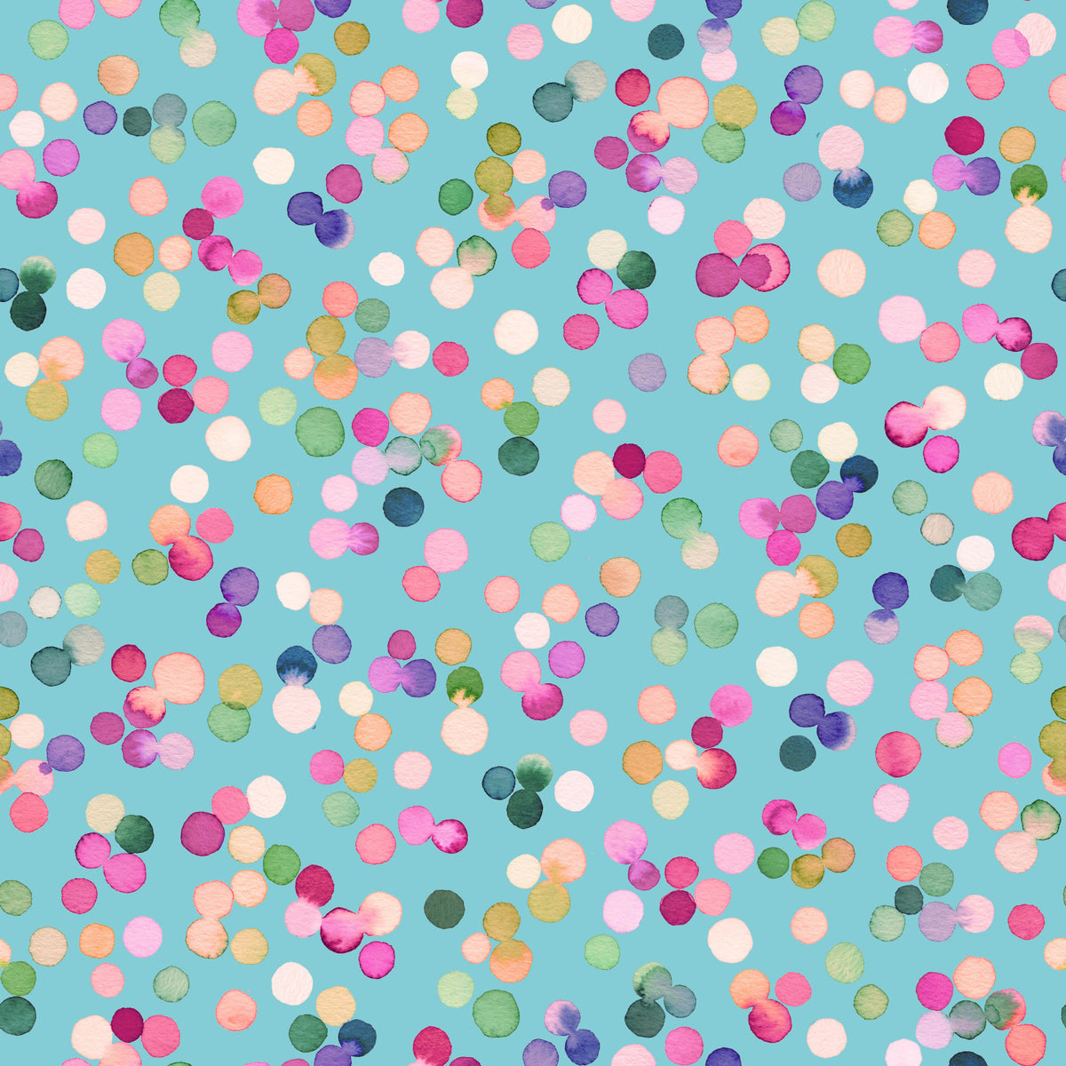 Confetti Festive Colorful Dots Blue Wallpaper⁠ in your room — zoomed