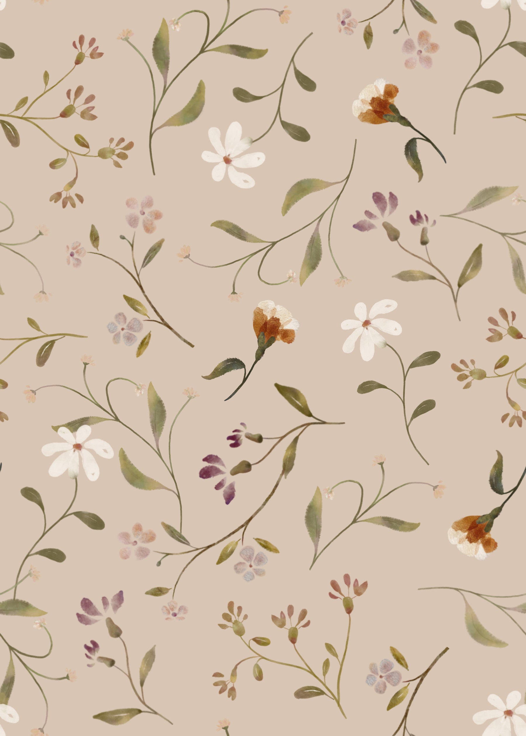Memories in Petals Wallpaper⁠ Cream