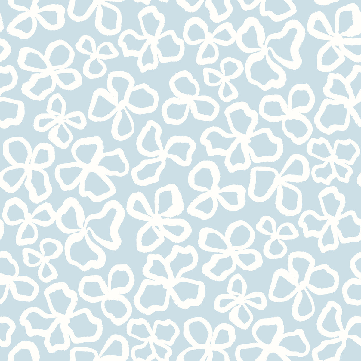 Whimsical White Flowers Wallpaper⁠ in your room — zoomed