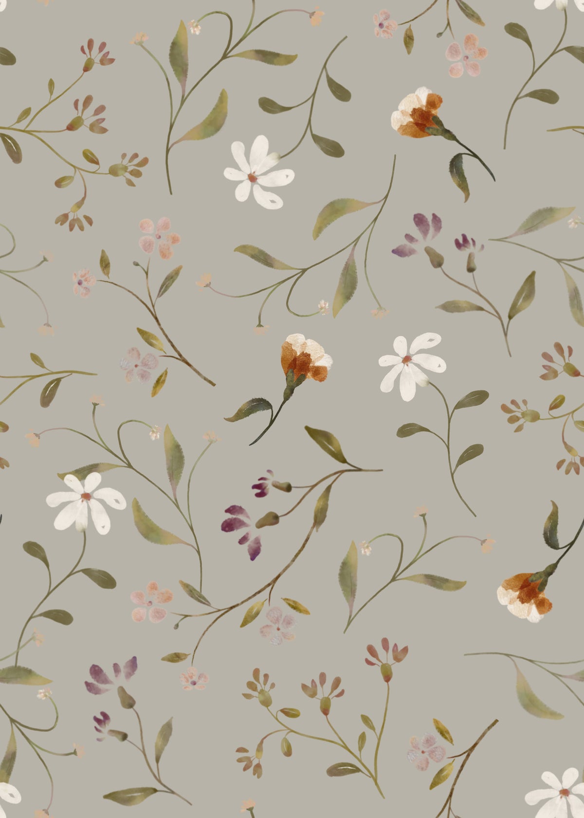 Memories in Petals Wallpaper⁠ Olive Wallpaper⁠