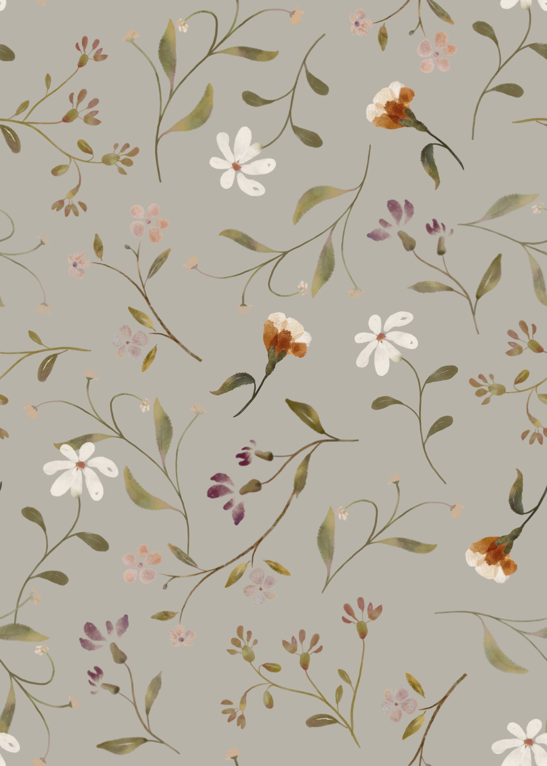 Memories in Petals Wallpaper⁠ Olive Wallpaper⁠