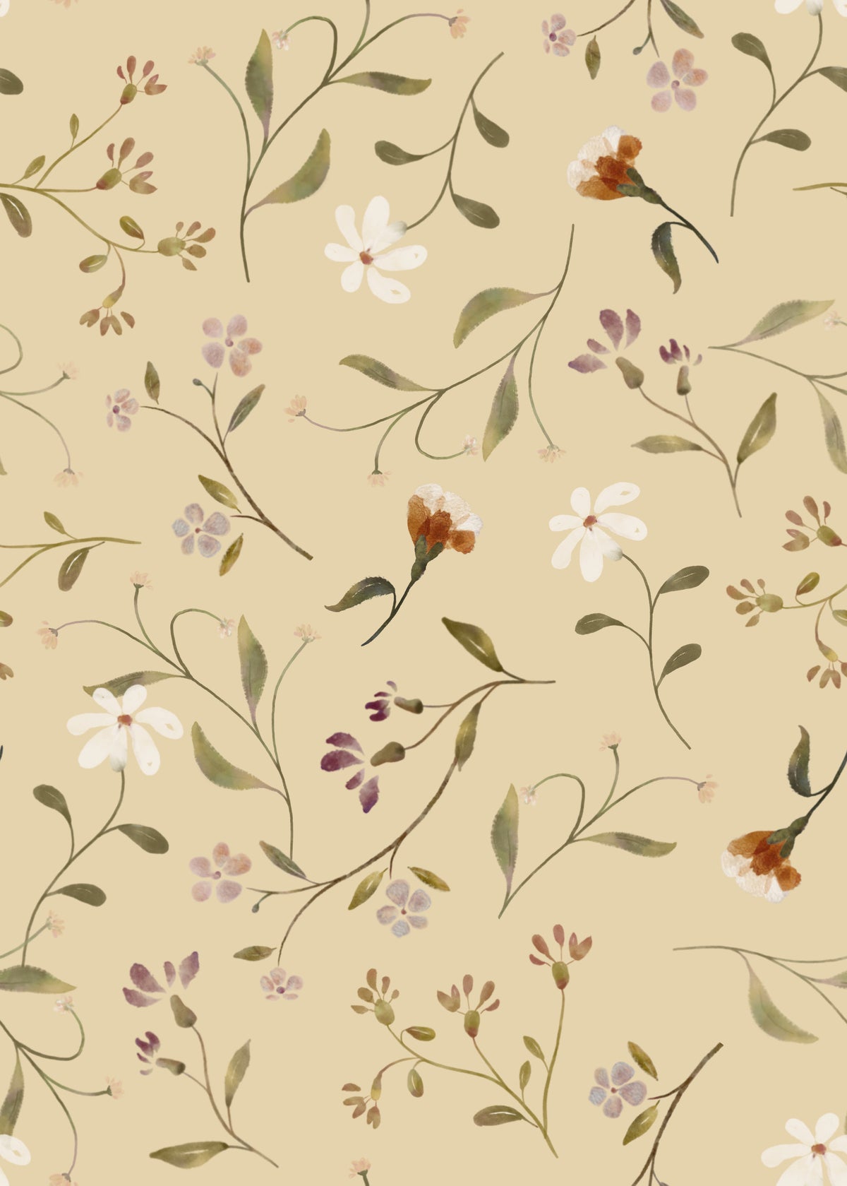 Memories in Petals Wallpaper⁠ Vanilla Wallpaper⁠ in your room — zoomed