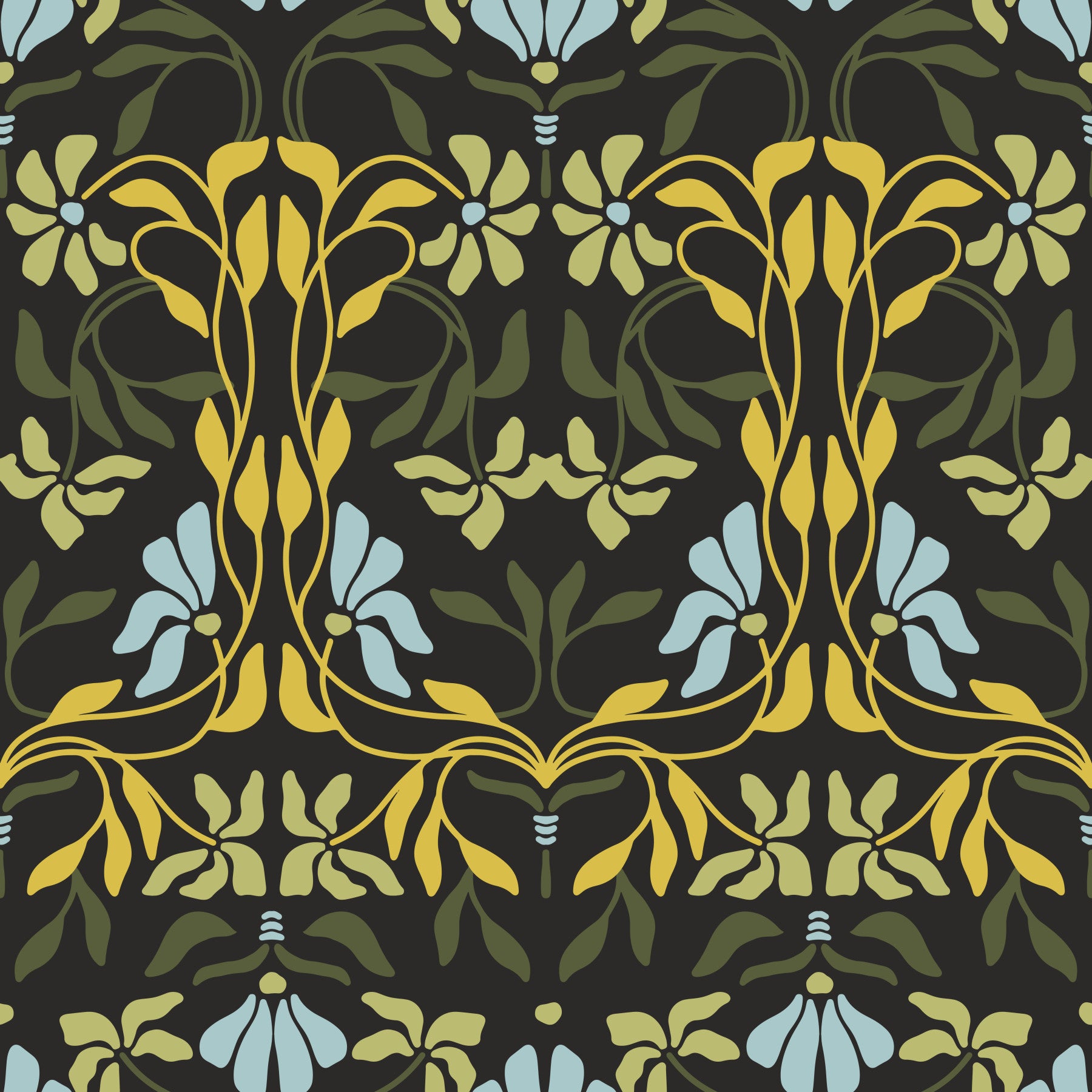 Art Nouveau Bloom Fusion Wallpaper⁠