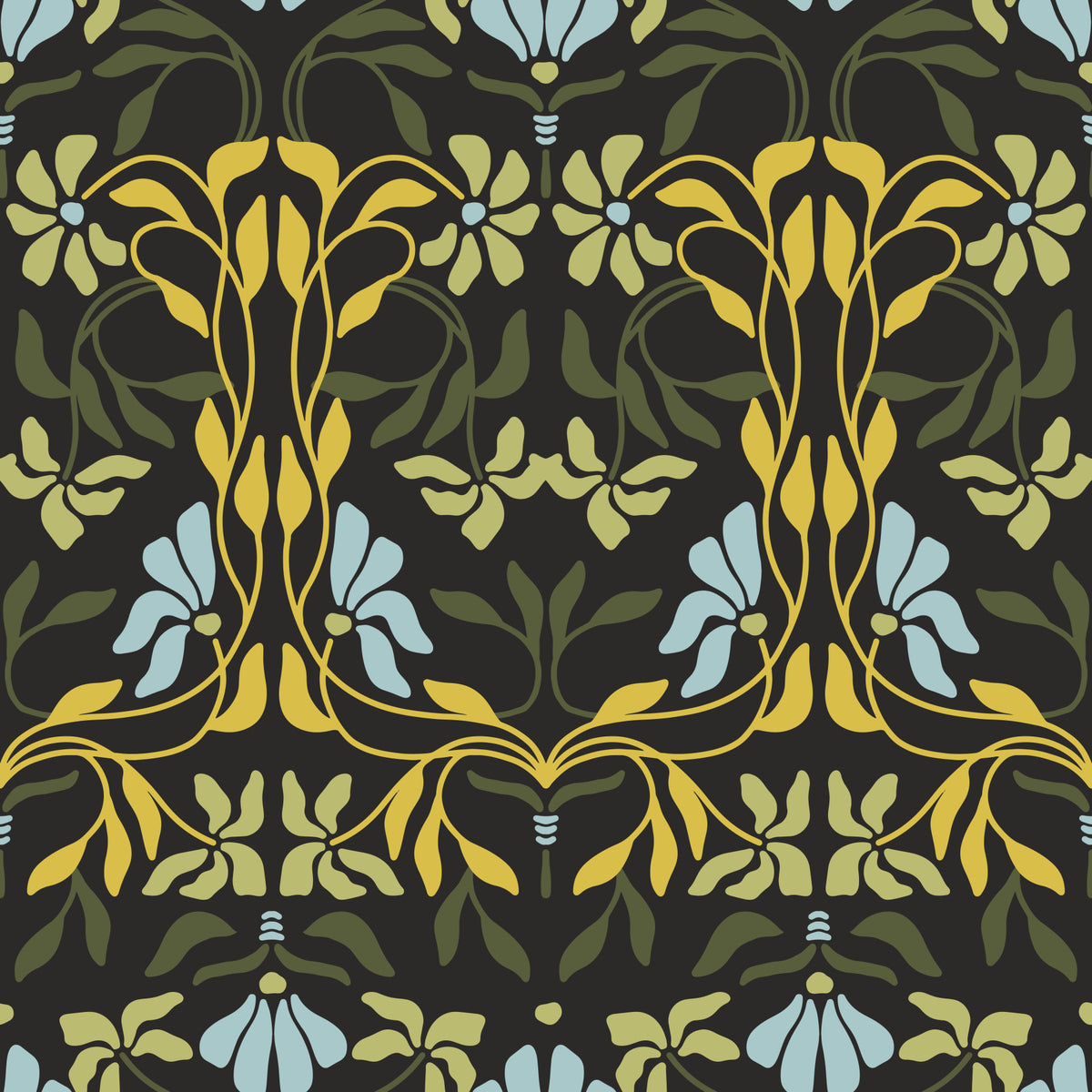 Art Nouveau Bloom Fusion Wallpaper⁠ in your room — zoomed