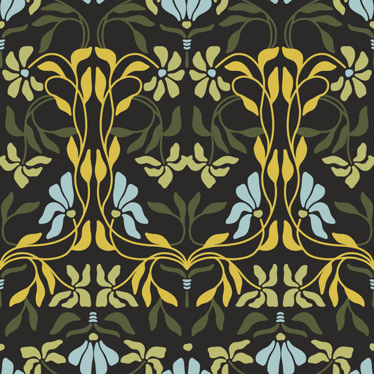 Art Nouveau Bloom Fusion Wallpaper⁠