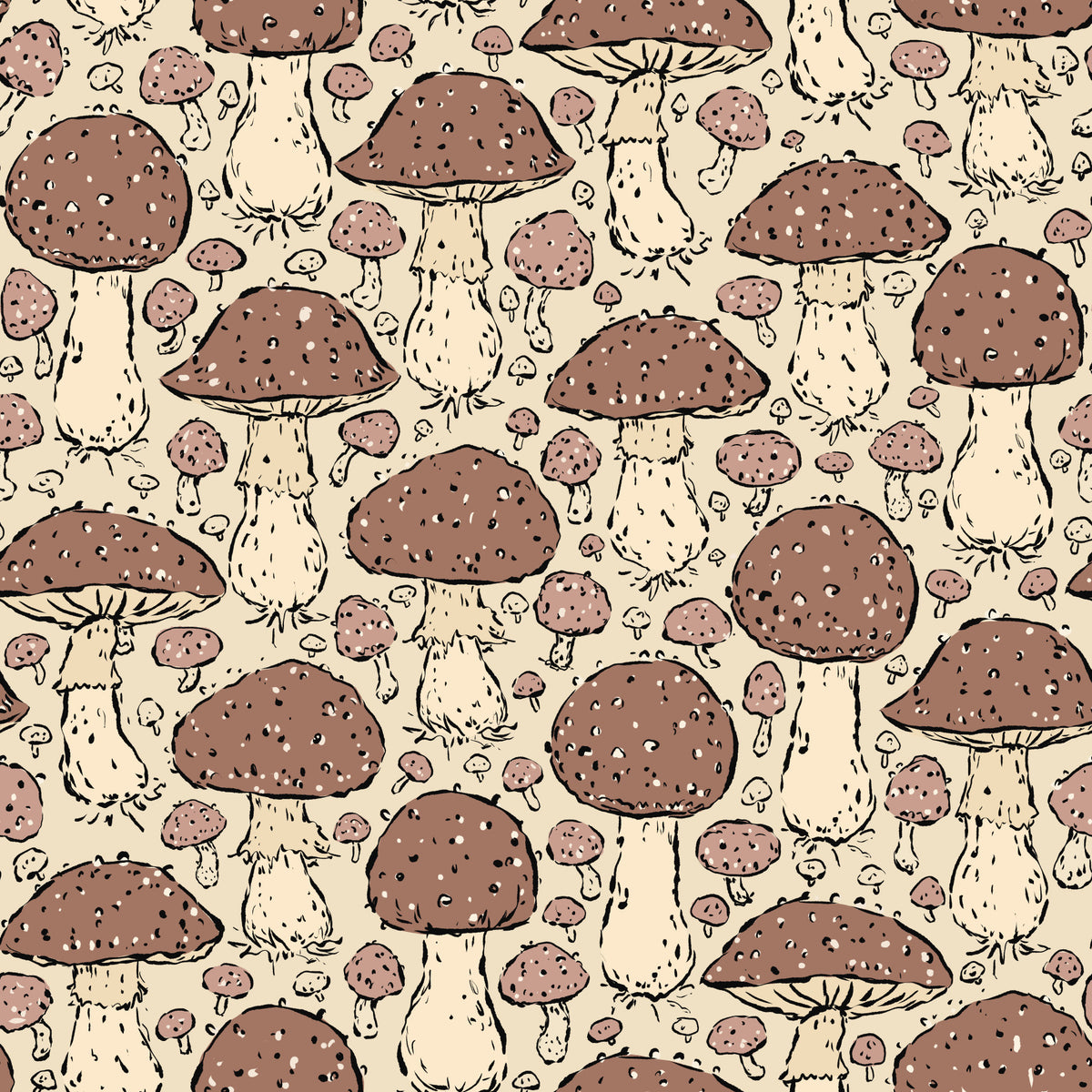 Mushroomcore - Mocha Mousse and Beige Wallpaper⁠
