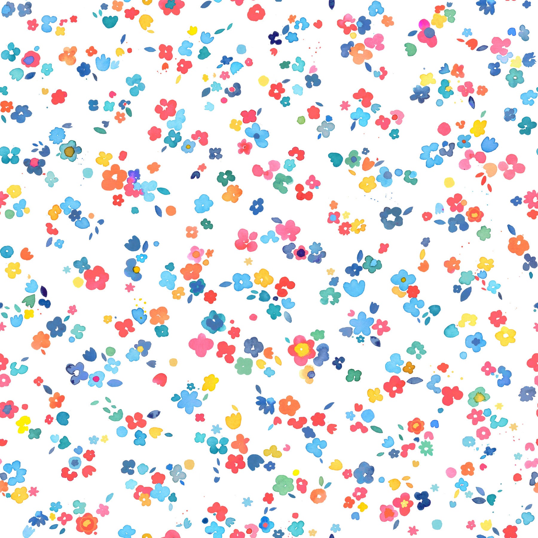 Ditsy Minimal Tiny Flowers Multicolor Wallpaper⁠ in your room — zoomed