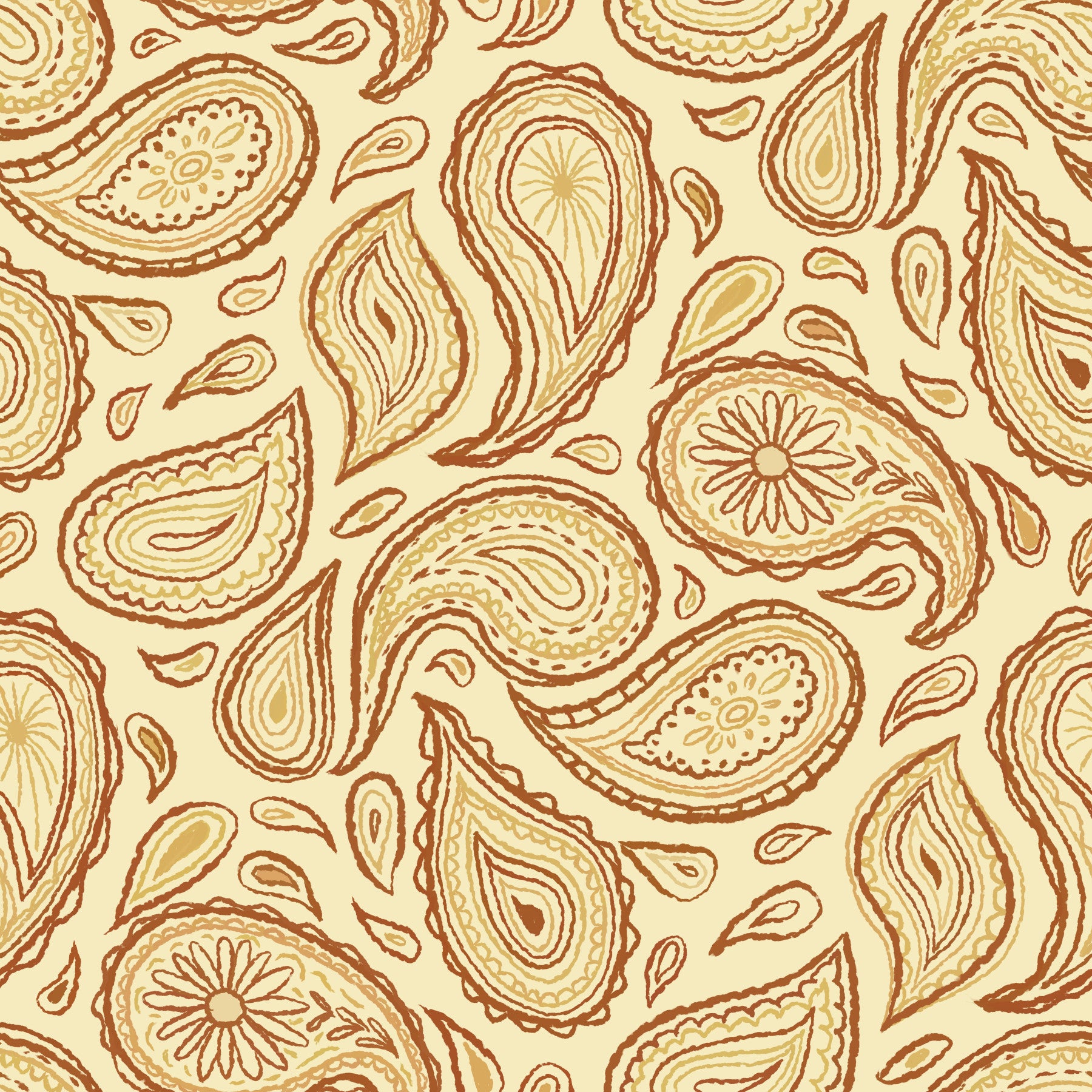 Autumn Paisley - Warm  Wallpaper⁠