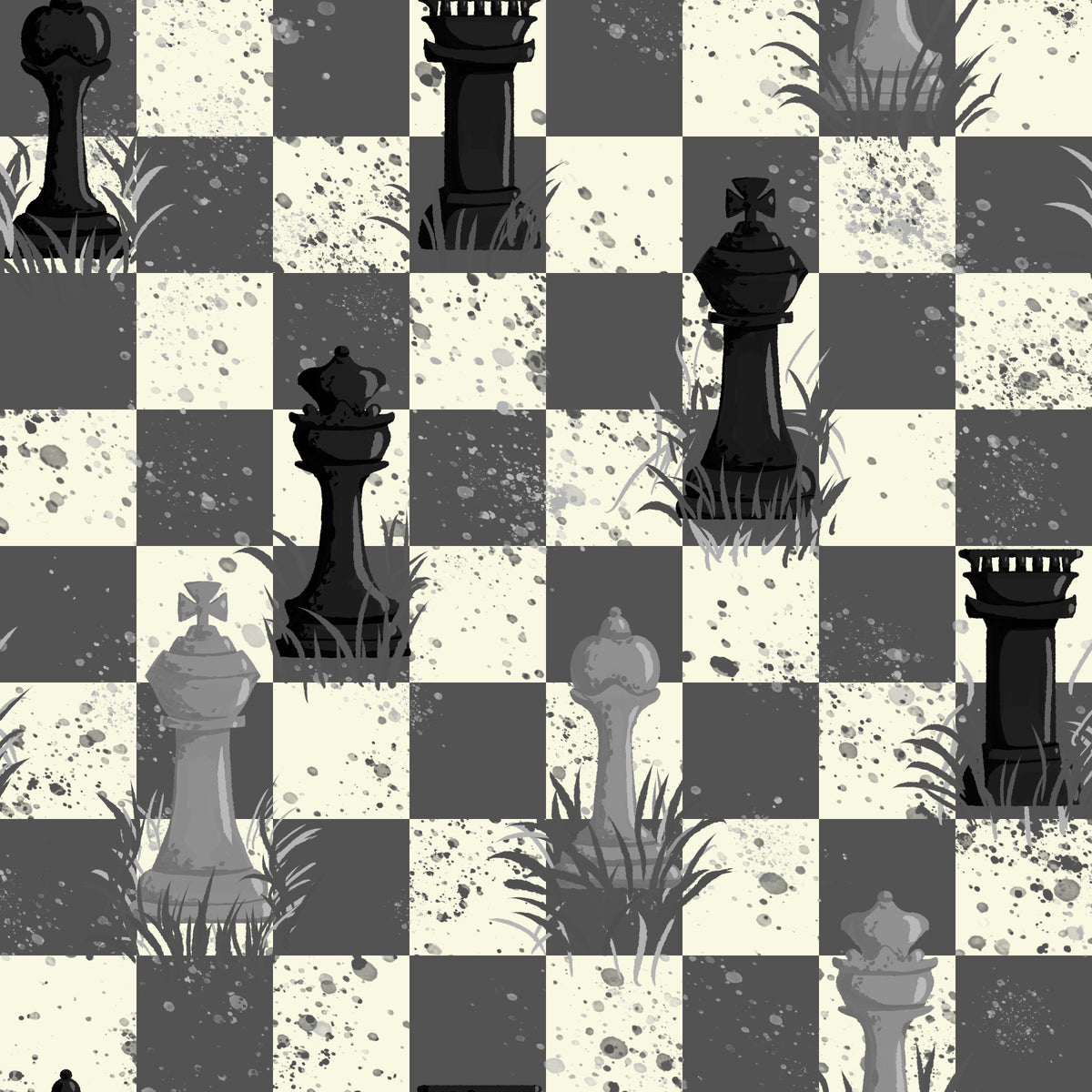 Outdoor Chess - Grayscale / Black and White Wallpaper⁠ in your room — zoomed