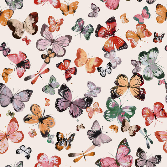 Flying Butterflies Colorful Countryside Wallpaper⁠