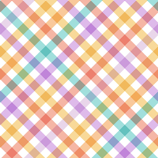 Geometric Checks Stripes Multicolor Wallpaper⁠