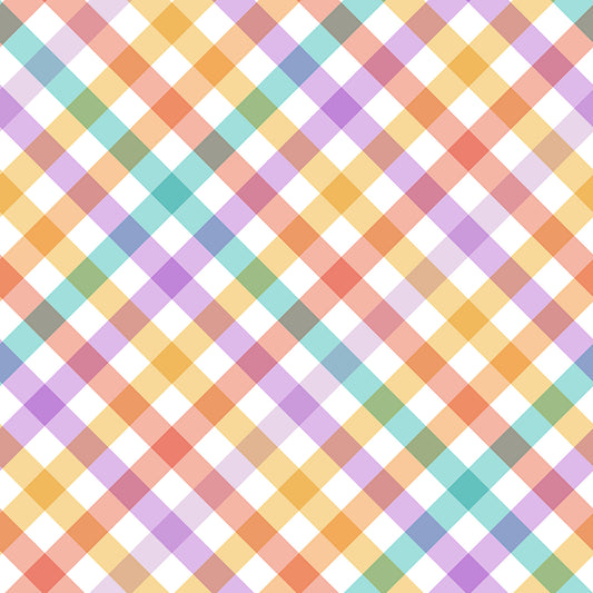 Geometric Checks Stripes Multicolor Wallpaper⁠