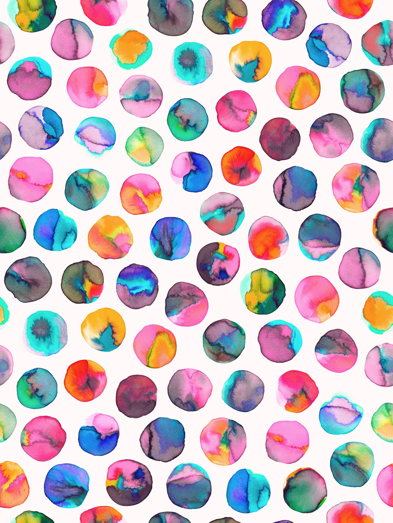 Geometric Colorful Ink Dots Multicolor Wallpaper⁠
