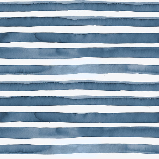 Marine Blue Watercolor Stripes Wallpaper⁠